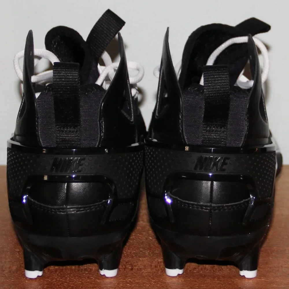 Nike Alpha Huarache 9 Elite Mid Lacrosse Cleats Mens 12 Black White